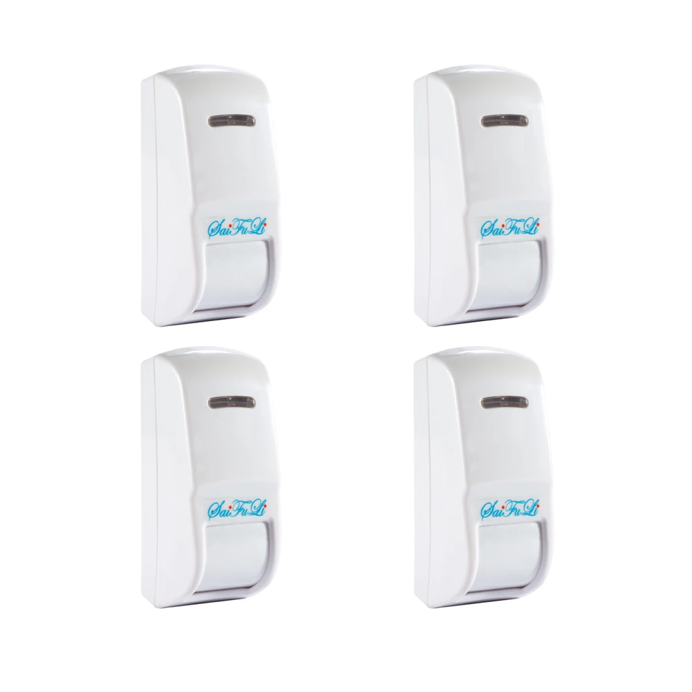 Motion Sensor Pir Wired - カーテン用赤外線センサー,ホームセキュリティ警報システム,乾接点出力なし,15 ° Pirモーションセンサー,4個