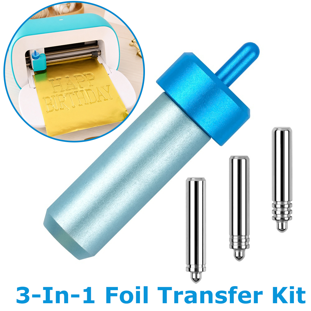 Diy Automation - 3 in 1フォイル転写キット、細字・中字・太字のチップ、ハウジング、メタリックエンボス加工ツール（Joy/joy2/joy Xtraマシン用）、DIYカード、ギフトタグ