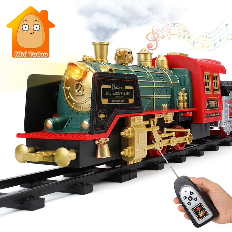 Home Automation Tutorial - リモコントラック列車車両クラシックシミュレーション水蒸気電気鉄道セットクリスマスギフト教育玩具子供のため