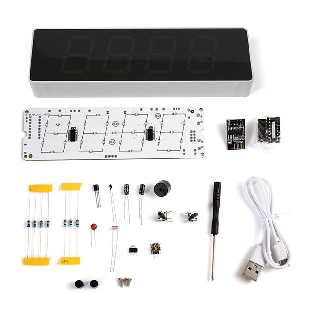 カラフルなwifiインテリジェント電子時計キット、DIY溶接 - Home Automation Diy のレビューと価格